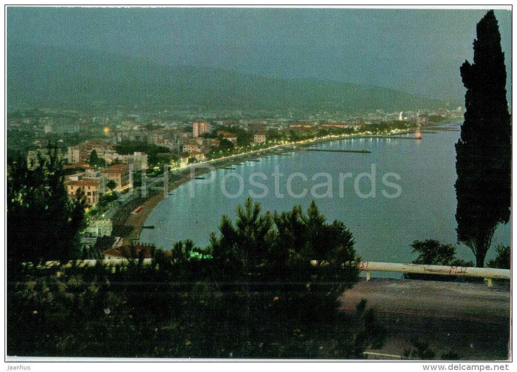 panorama notturno - spiaggia - beach - Riviera dei Fiori - Diano Marina - Savona - Liguria - Italia - Italy - unused - JH Postcards
