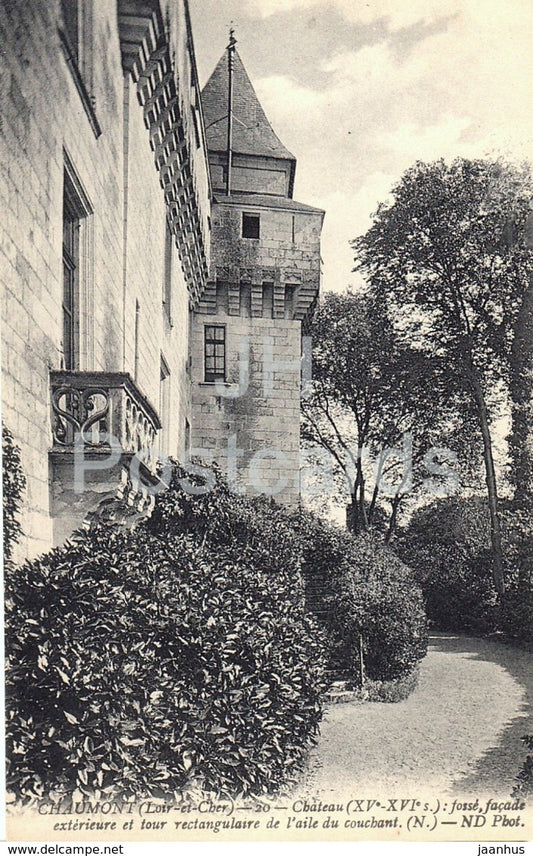 Chaumont - Chateau - fosse - facade - castle - 20 - old postcard - France - unused