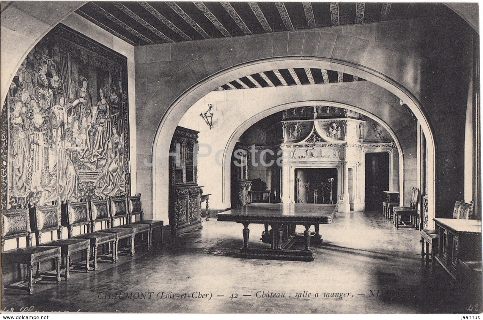 Chaumont - Chateau - salle a manger - 42 - castle - old postcard - France - unused