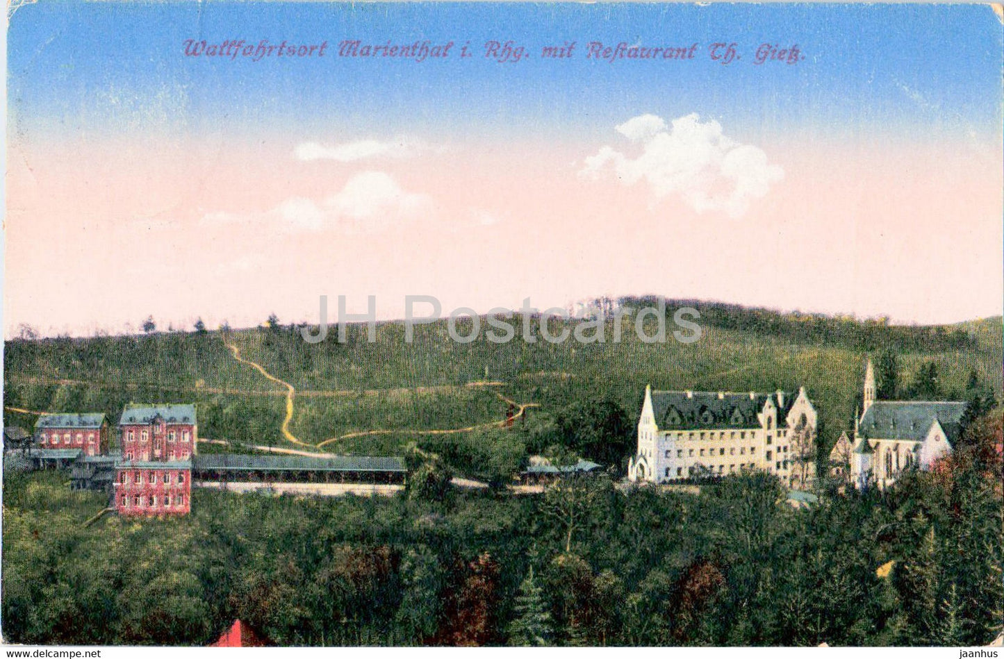 Wallfahrtsort Marienthal i Rhg mit Restaurant Th Gietz - old postcard - 1919 - Germany - used - JH Postcards