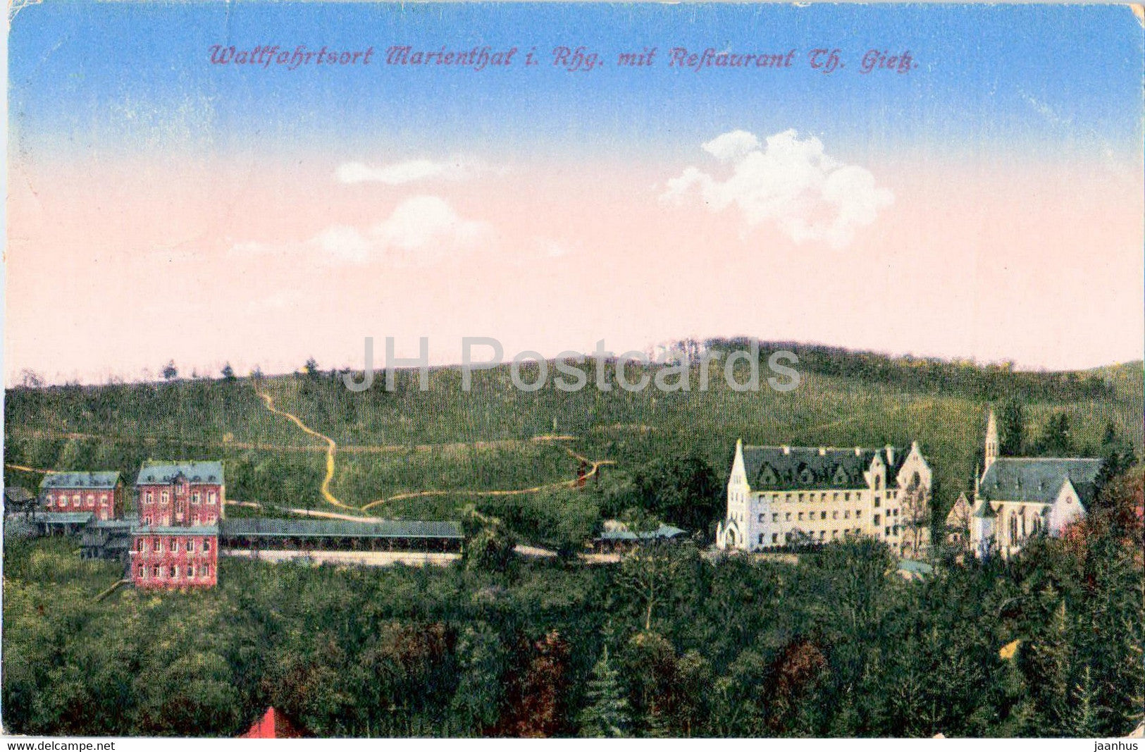 Wallfahrtsort Marienthal i Rhg mit Restaurant Th Gietz - old postcard - 1919 - Germany - used - JH Postcards