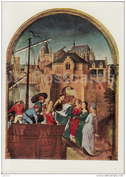 painting  by Hans Memling - Ursula arrives to Cologne , 1489 - German art - 1967 - Russia USSR - unused - JH Postcards