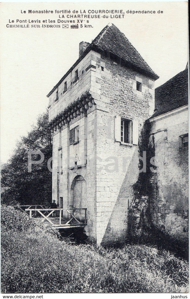 La Chartreuse du Liget - Le Monastere fortifie de la Courroierie - old postcard - France - unused - JH Postcards