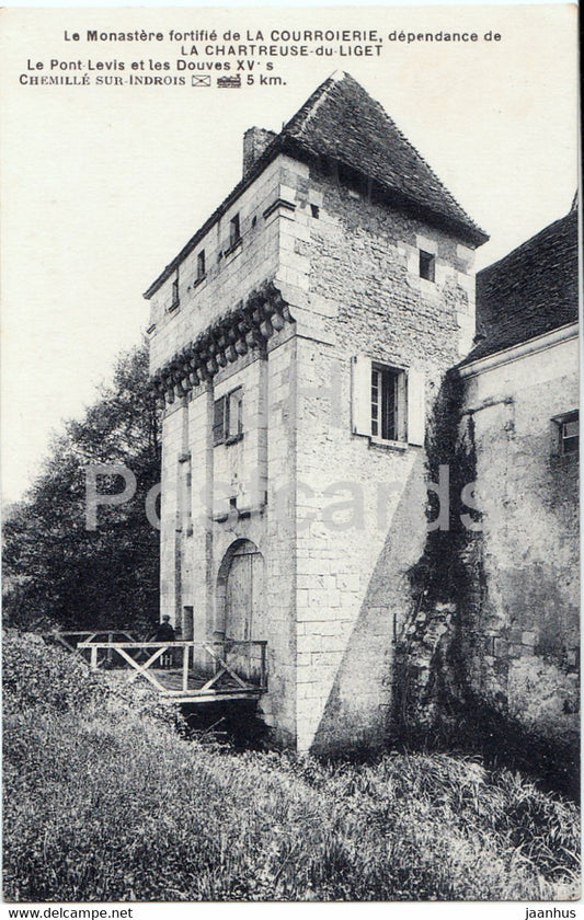 La Chartreuse du Liget - Le Monastere fortifie de la Courroierie - old postcard - France - unused - JH Postcards