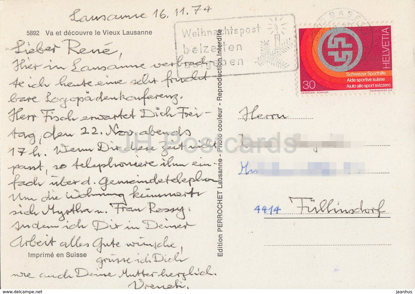 Va et decouvre le Vieux Lausanne - old town - 5892 - 1974 - Switzerland - used