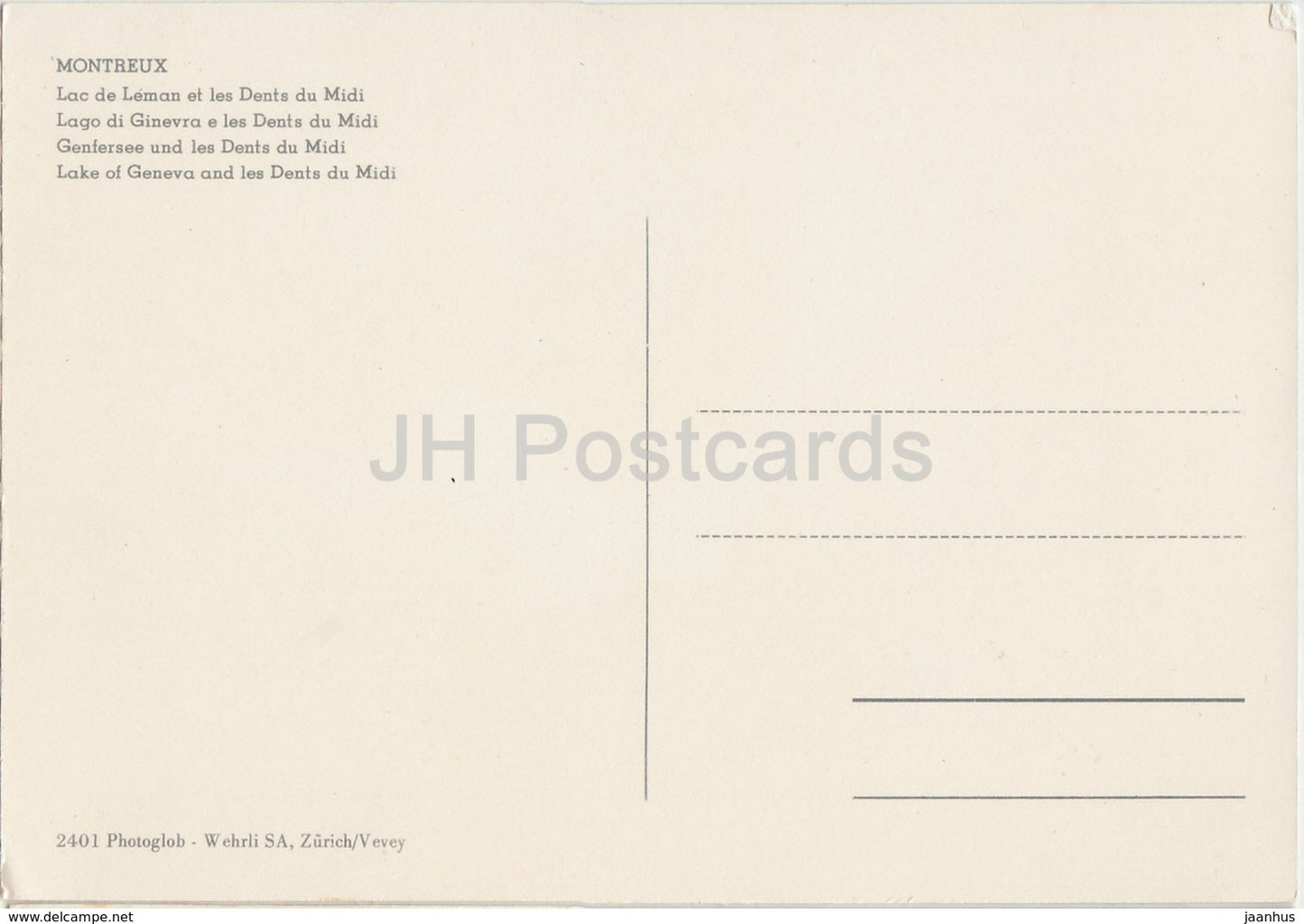 Montreux - Lac de Léman et les Dents du Midi - 2401 - Suisse - inutilisé