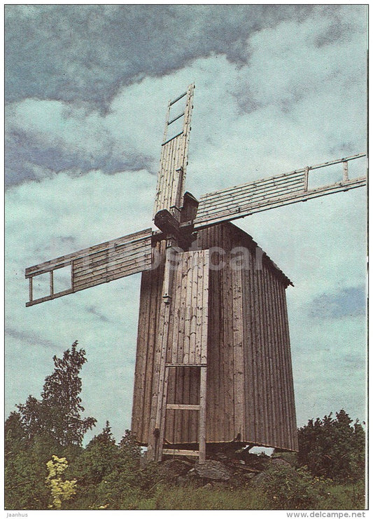 Hellamaa windmill - Hiiumaa island - 1990 - Estonia USSR - unused - JH Postcards