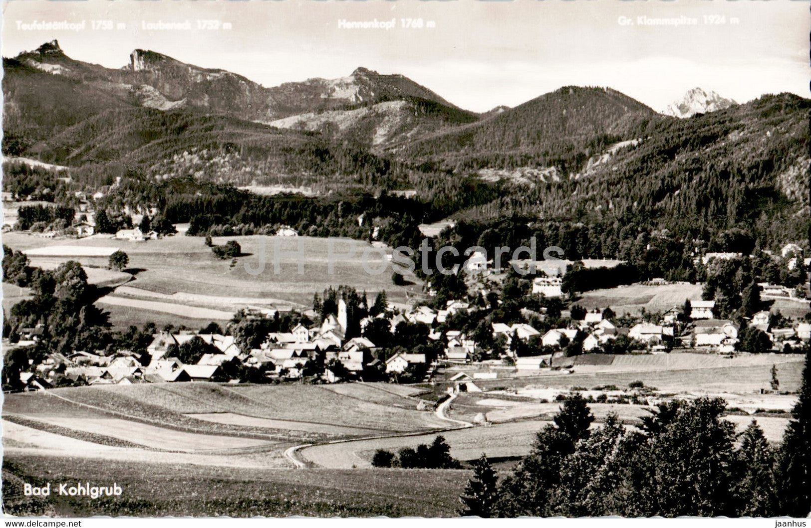 Bad Kohlgrub mit Ammergauer Alpen - old postcard - 1955 - Germany - used - JH Postcards