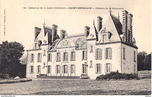 Saint Herblain - Chateau de la Gournerie - castle - 52 - old postcard - France - used - JH Postcards