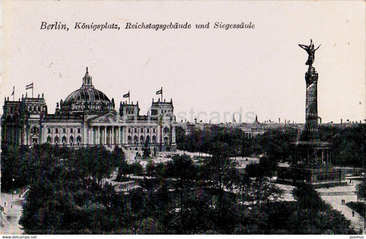 Berlin - Konigsplatz - Reichstagsgebaude - Feldpost - military mail - old postcard - Germany - used - JH Postcards
