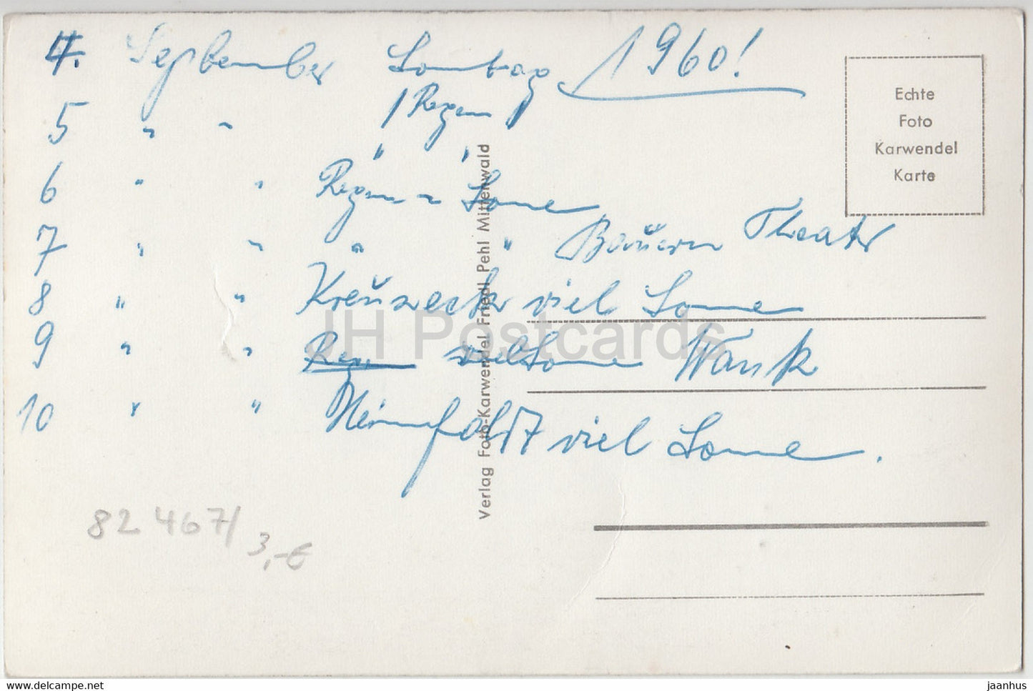 Partenkirchen - Ludwigstrasse mit Dreitorspitze 2689 m - cow - animals - 1960 - Germany - used