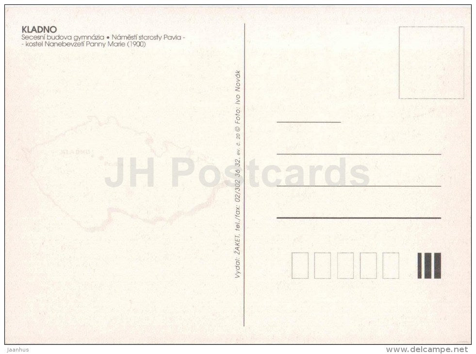 Art Nouveay school - mayor Pavel square - Church of the Assumption - Kladno - Czech - unused - JH Postcards