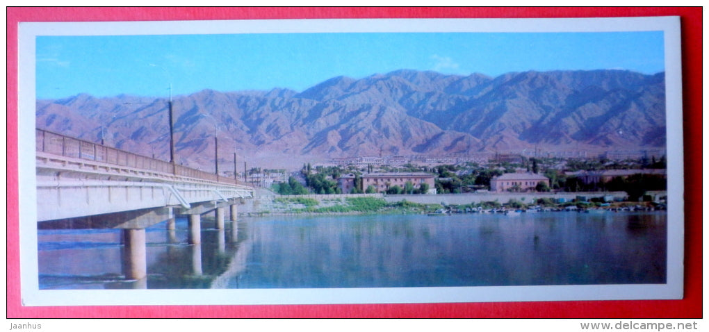 city panorama - bridge - Leninabad - 1974 - Tajikistan USSR - unused - JH Postcards