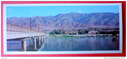 city panorama - bridge - Leninabad - 1974 - Tajikistan USSR - unused - JH Postcards
