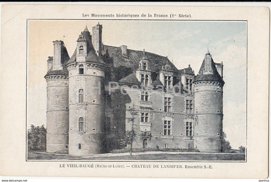 Le Vieil Bauge - Chateau de Landifer - Les Monuments Historiques de la France - castle - old postcard - France - unused - JH Postcards