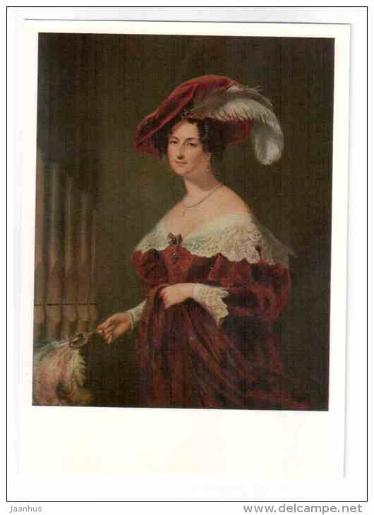 painting by George Hayter - portrait of E. Vorontsova , 1832 - british art - unused - JH Postcards