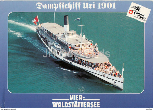 Vierwaldstattersee -  Dampfschiff Uri - passenger ship - steamer - 1989 - Switzerland - used - JH Postcards