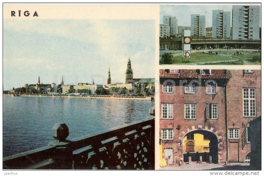 Panoramic view of Riga . Swedish Gate . Dwelling-Houses in Jugla - Latvia USSR - unused - JH Postcards