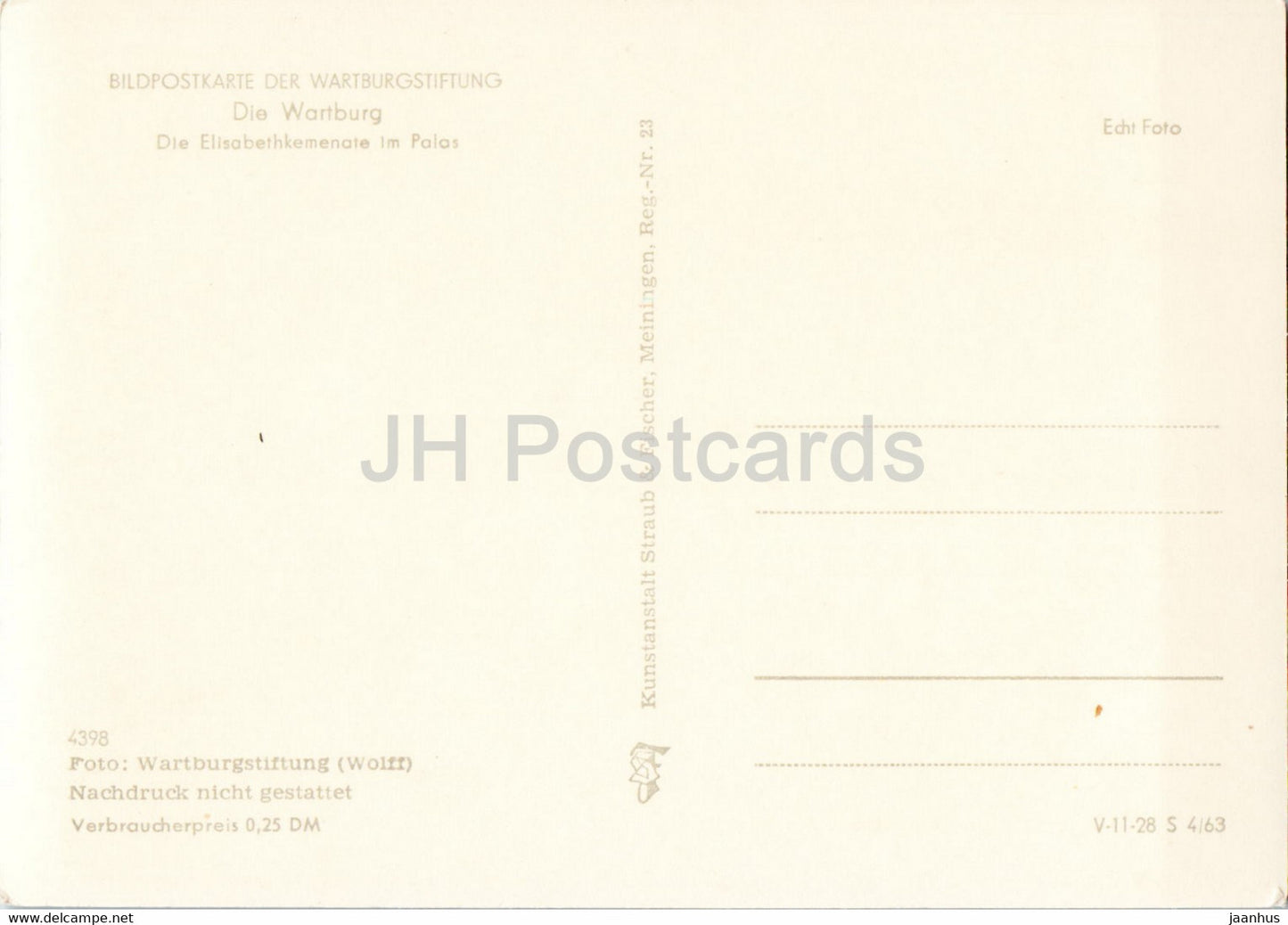 Die Wartburg - Die Elisabethkemenate im Palas - old postcard - Germany DDR - unused