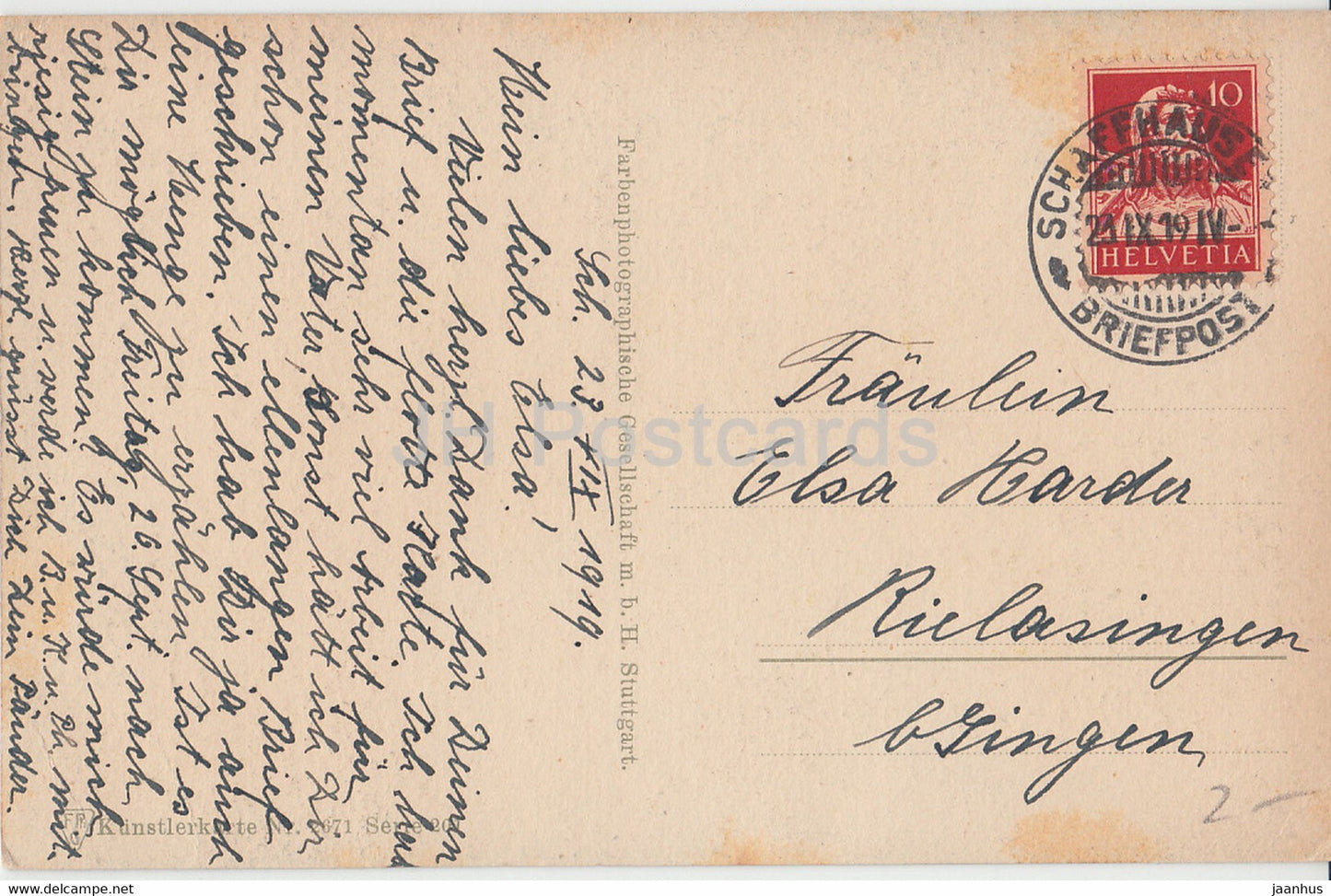 Wassermühle - Straße - Künstlerkarte - 2671 - Serie 201 - FPG - alte Postkarte - 1919 - Deutschland - gebraucht