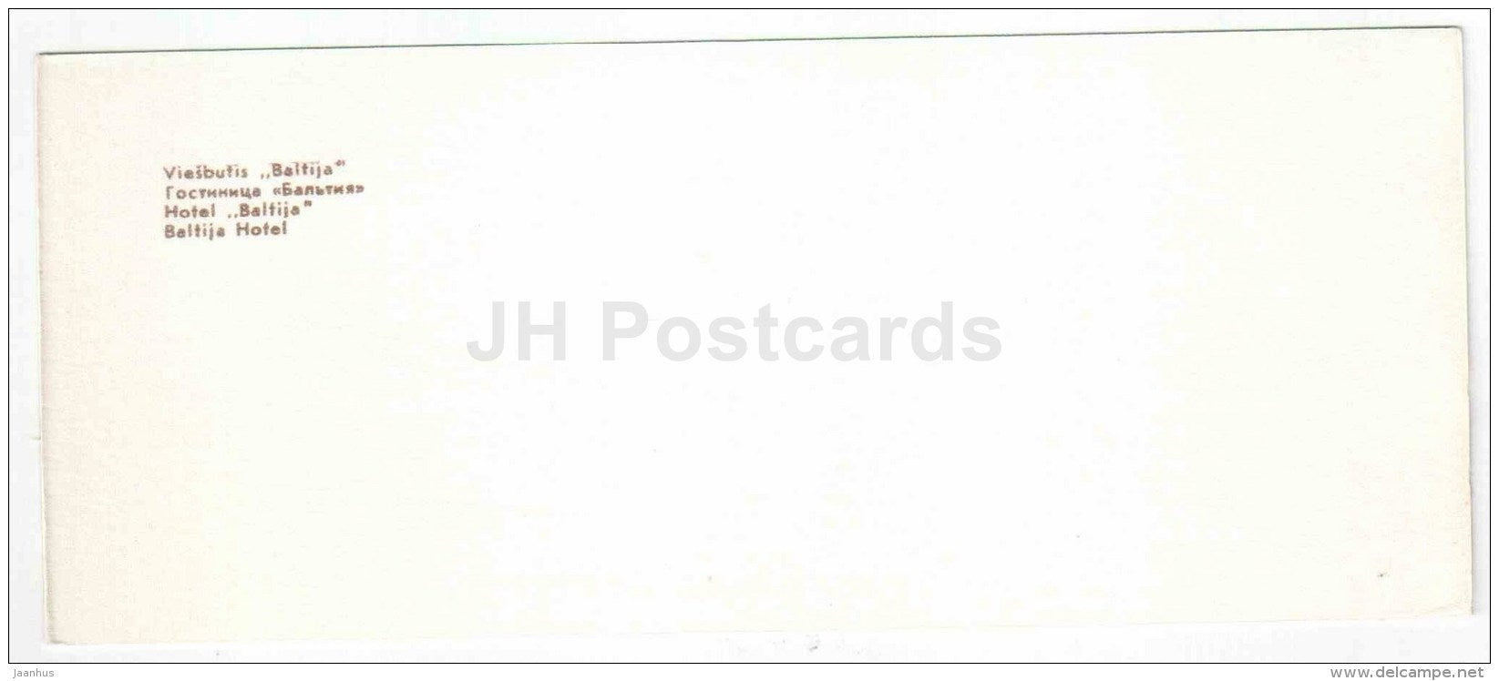hotel Baltija - Kaunas - mini postcard - 1971 - Lithuania USSR - unused - JH Postcards