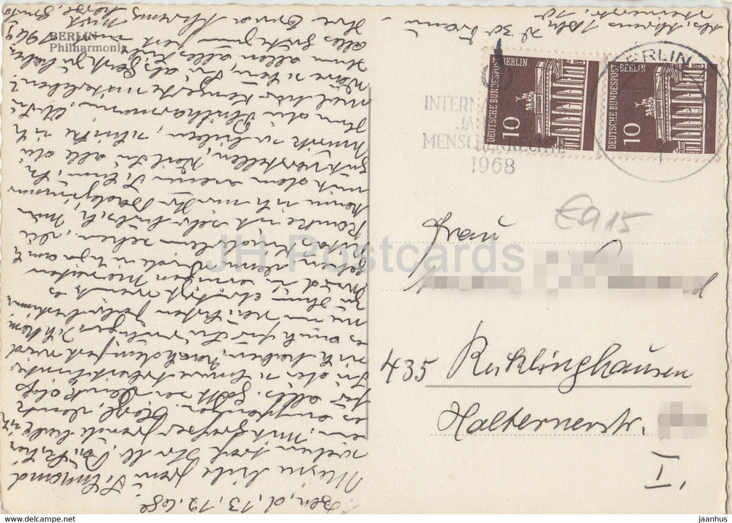 Berlin - Philharmonie - philharmonic - 1968 - Germany - used