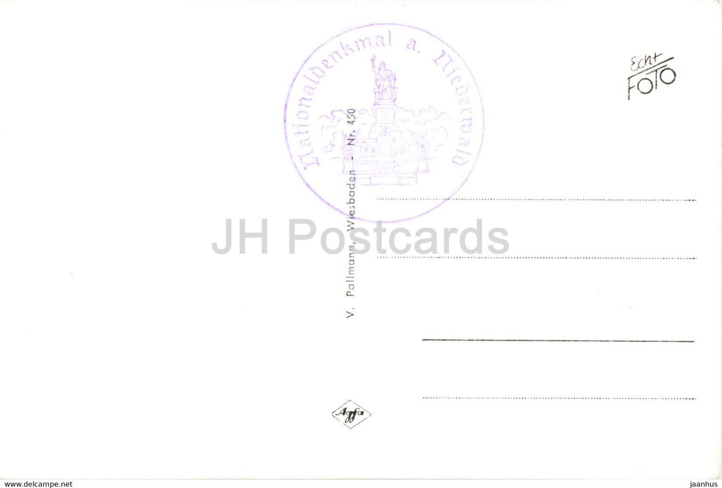 Gruss aus Rüdesheim - Nationaldenkmal - Drosselgasse - Ruine - alte Postkarte - Deutschland - unbenutzt