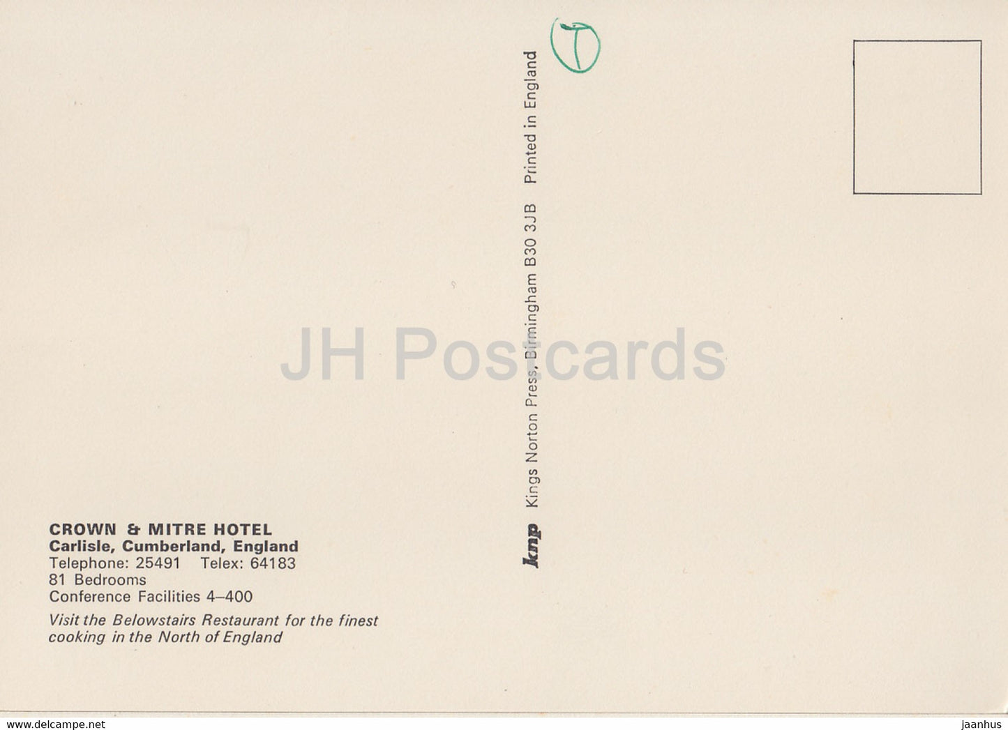 Crown & Mitre Hotel - Carlisle - Cumberland - England - United Kingdom - unused