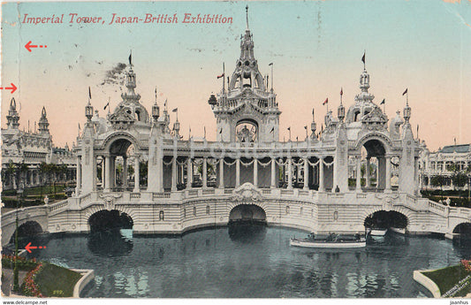 London - Imperial Tower - Japan British Exhibition - old postcard - 1910 - England - United Kingdom - used - JH Postcards