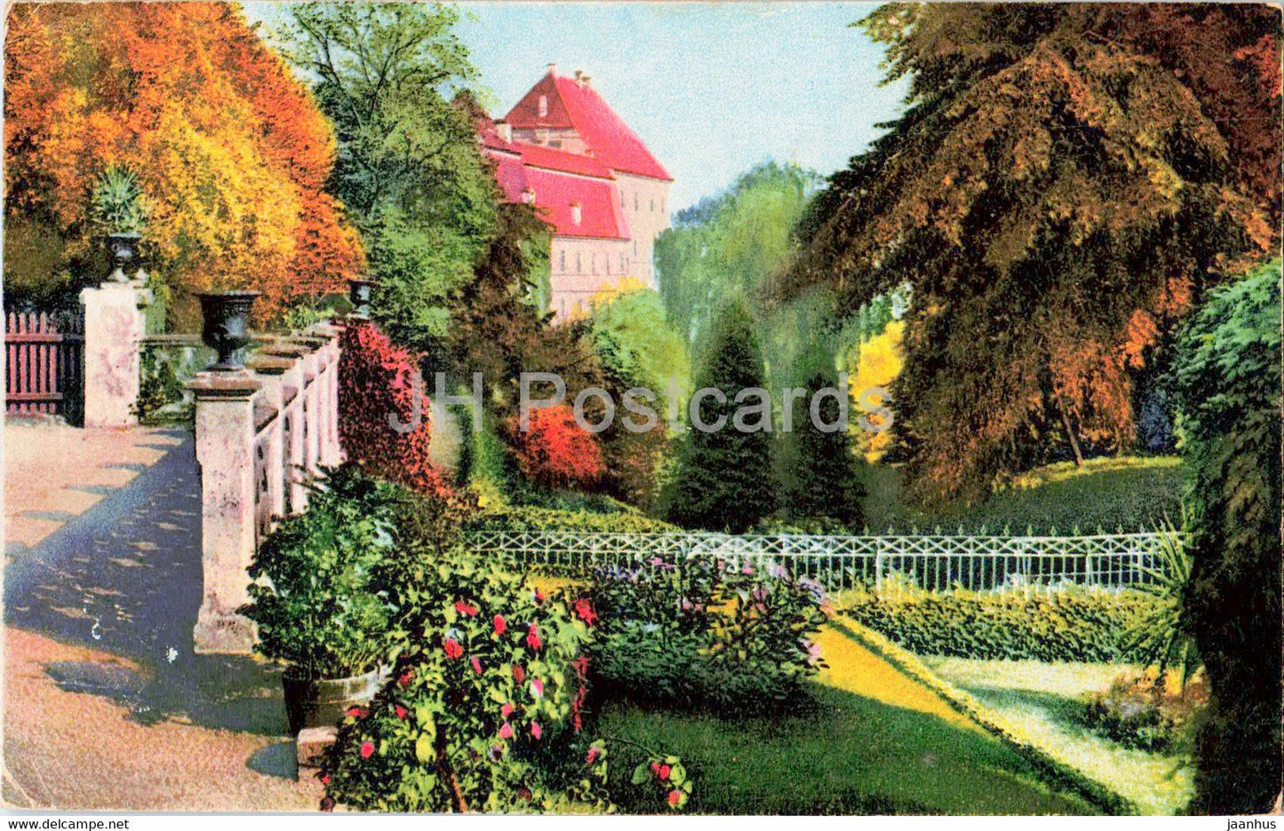 Herbststimmungsbild ans Meissens Umgebung - Schloss Siebeneichen - old postcard - Germany - used - JH Postcards