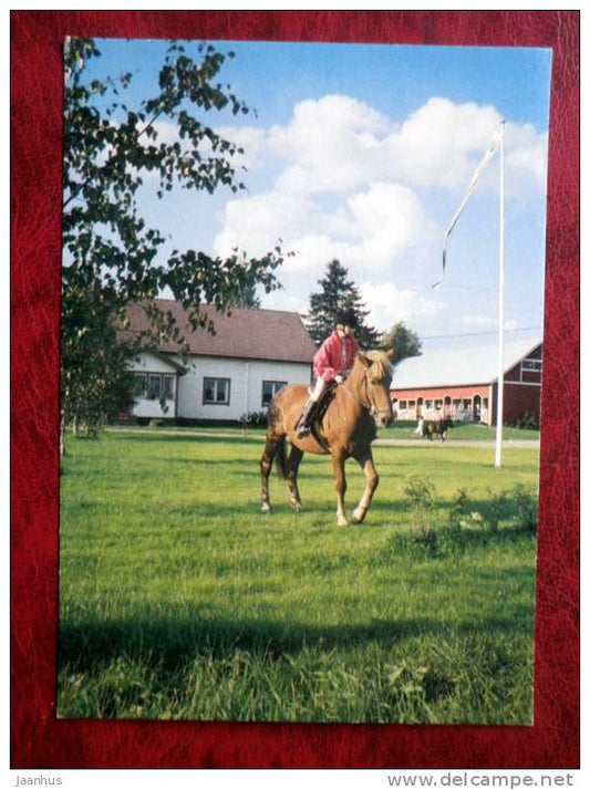 Juankoski  - horse riding - 1988-  Finland - unused - JH Postcards