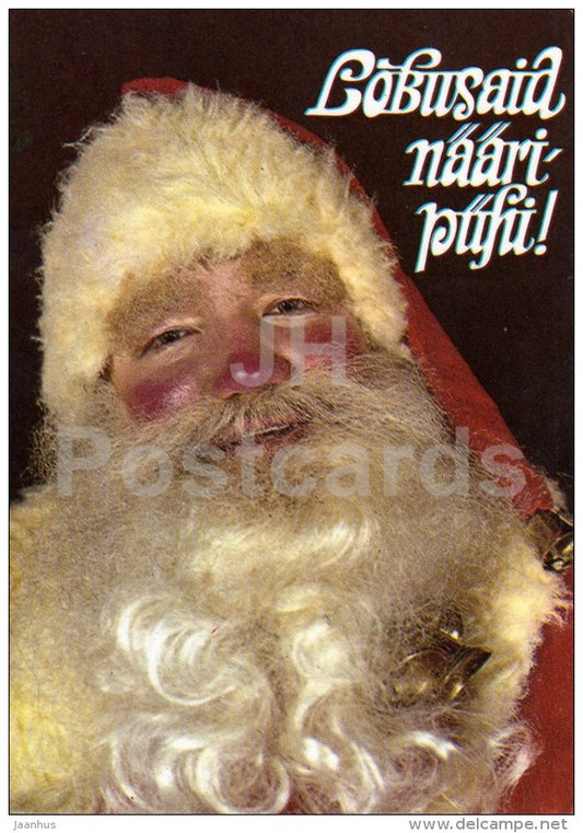 New Year Greeting Card - Santa Claus - 1989 - Estonia USSR - used - JH Postcards