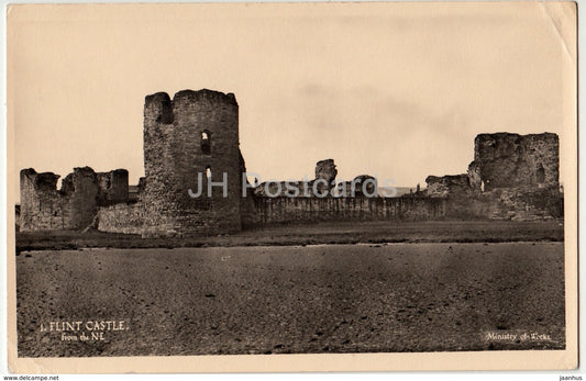 Flint Castle from the N.E. - 1952 - United Kingdom - Wales - used - JH Postcards