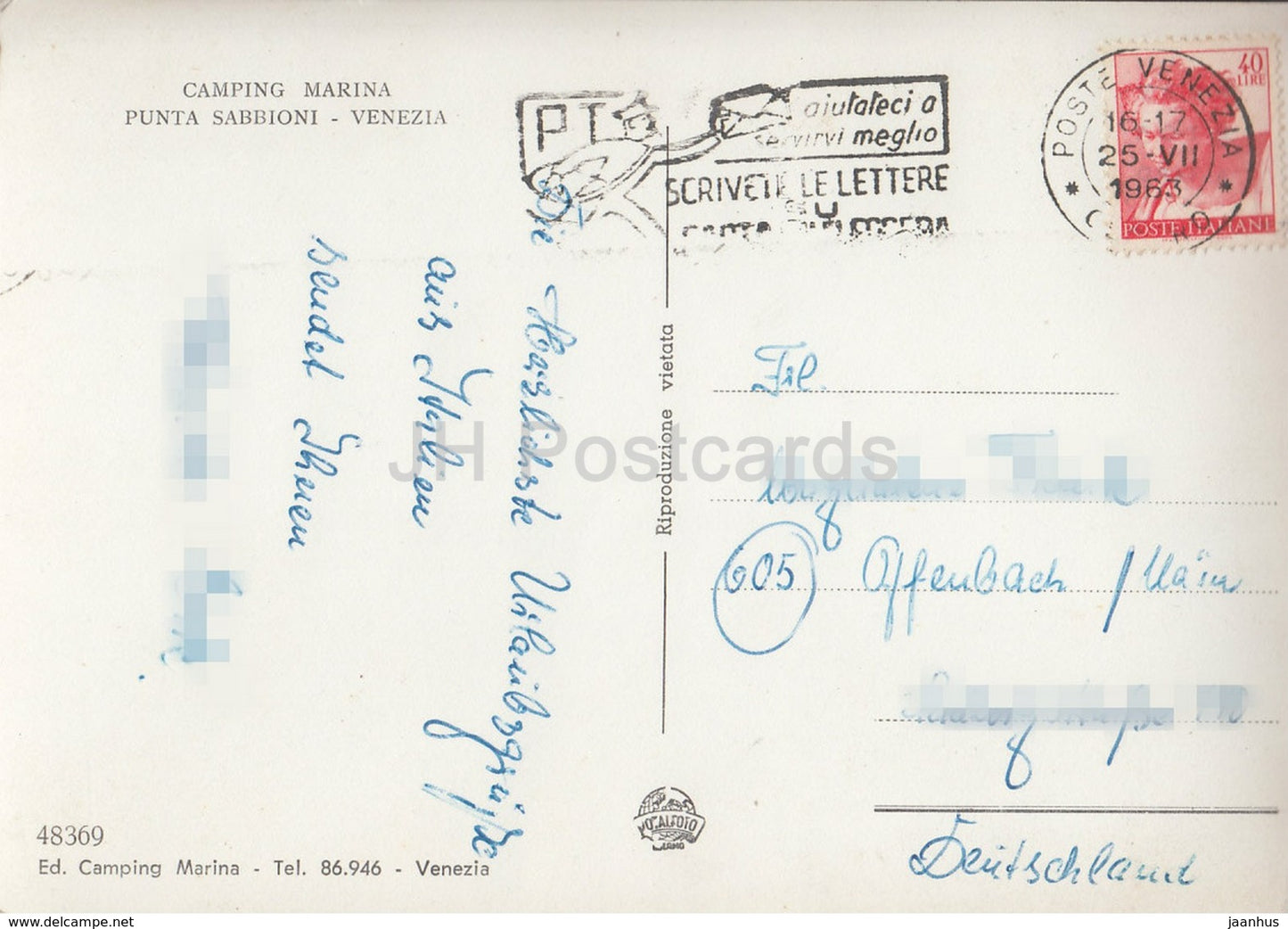 Venezia - Venice - Camping Marina - Punta Sabbioni - 48369 - Italy - 1963 - used