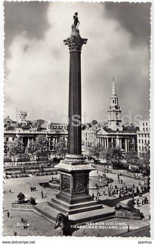 London - Trafalgar Square - Nelson Column - D.106 - United Kingdom - England - used - JH Postcards