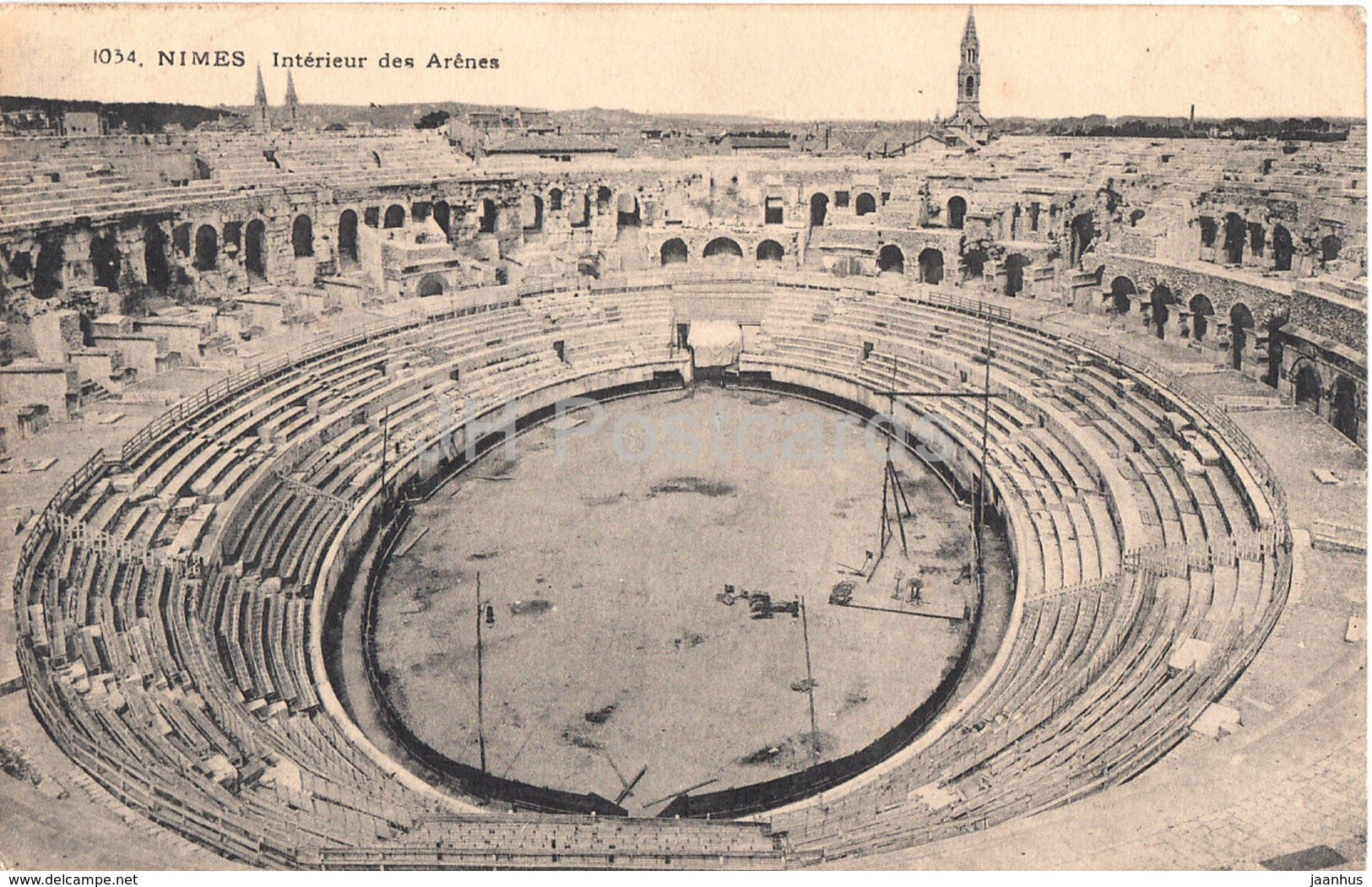 Nimes - Interieur des Arenes - anciet world - old postcard - 1908 - France - used