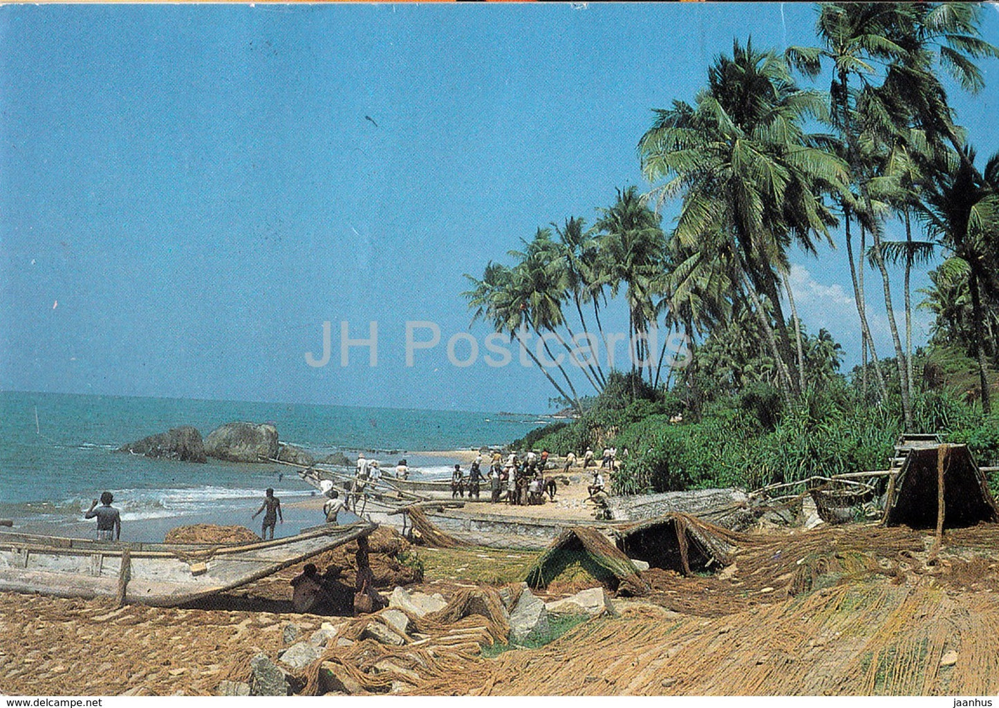 Fishermen at Beruwela Beach - South Coast - 265 - 1983 - Sri Lanka - used - JH Postcards