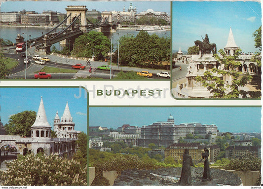 Budapest - bridge - architecture - monument - multiview - 1986 - Hungary - used - JH Postcards