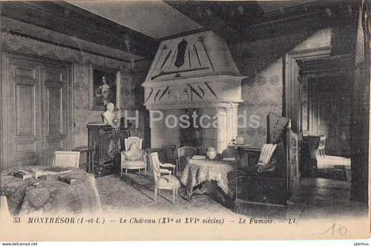 Montresor - Le Chateau - Le Fumoir - castle - 33 - old postcard - France - unused - JH Postcards