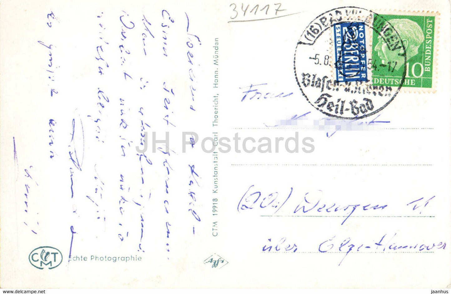 Gruss aus Kassel Wilhelmshohe - Lowenburg - Schloss - carte postale ancienne - 1954 - Allemagne - utilisé