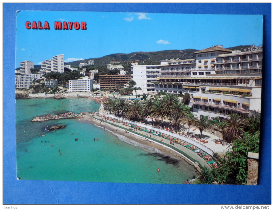 Cala Mayor - Mallorca - beach - hotel - sent from Spain to Finland 1980s - Spain - used - JH Postcards
