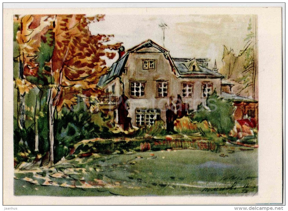 illustration by M. Matorin - Museum of V. Polenov . House - 1963 - Russia USSR - unused - JH Postcards
