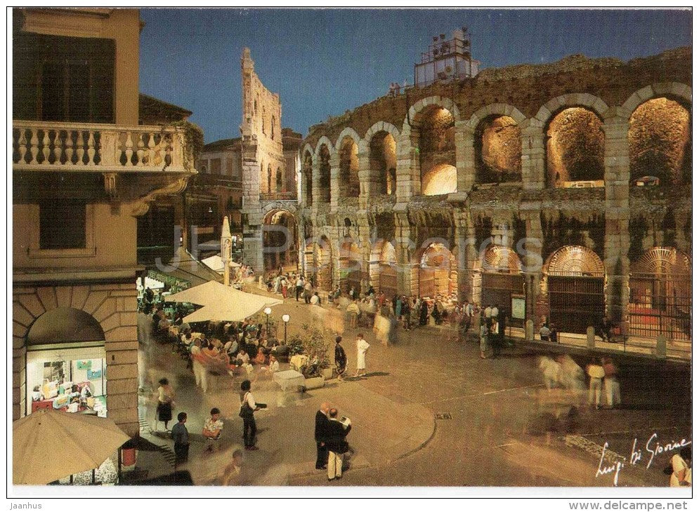 Arena di Notte - the Arena - Verona - Veneto - Italia - Italy - unused - JH Postcards
