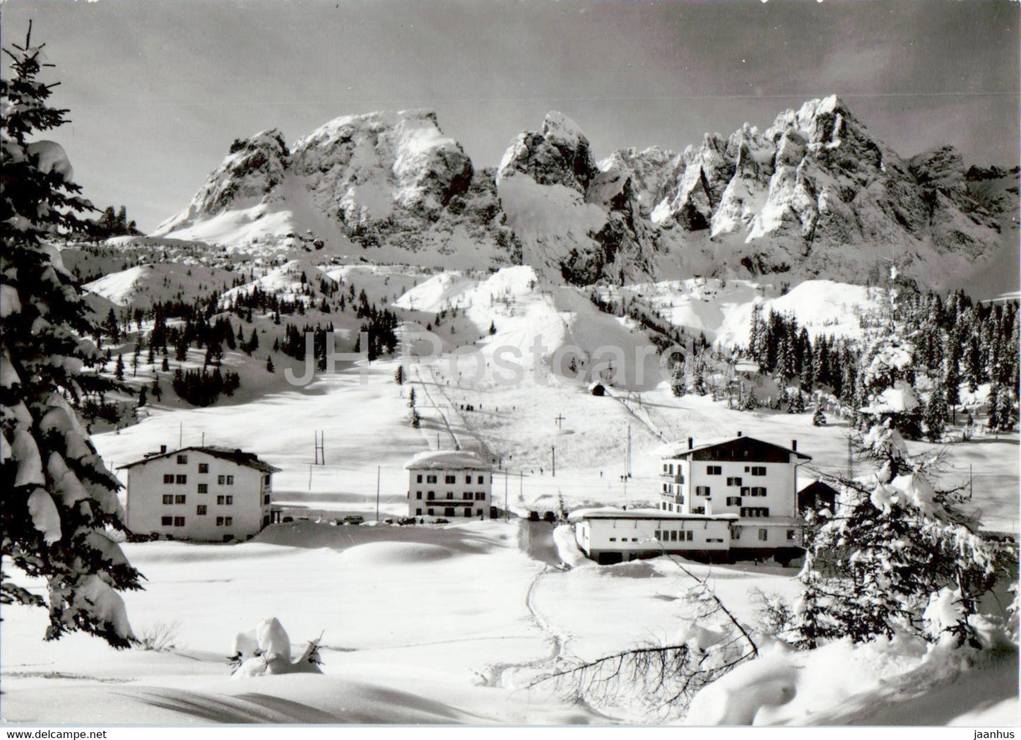 Passo Monte Croce - Comelico 1656 m - Kreuzberg Pass - Gruppo Popera 2962 m - old postcard - Italy - unused - JH Postcards