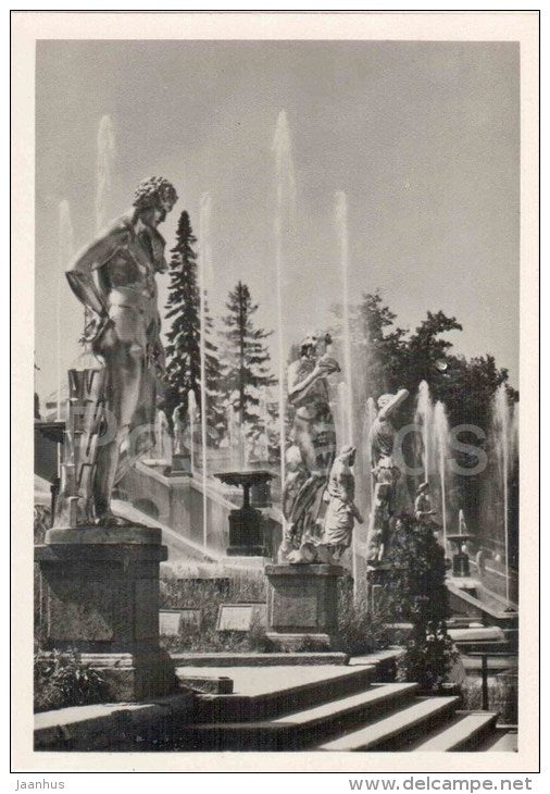 Fountains of the Great Cascade - Petrodvorets - 1961 - Russia USSR - unused - JH Postcards