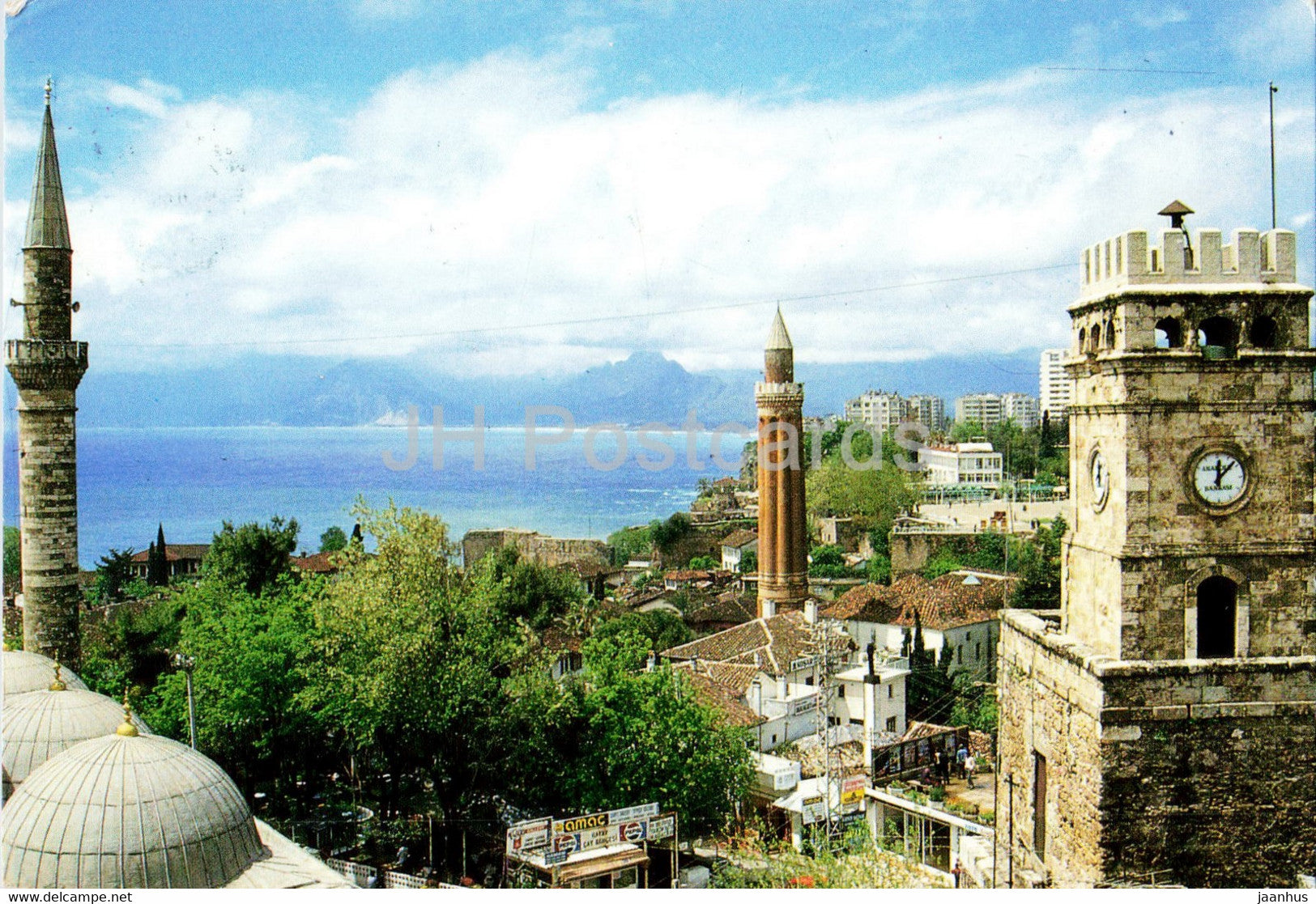 Antalya - Fluted Minaret and clock tower - Keskin - 1989 - Turkey - used - JH Postcards