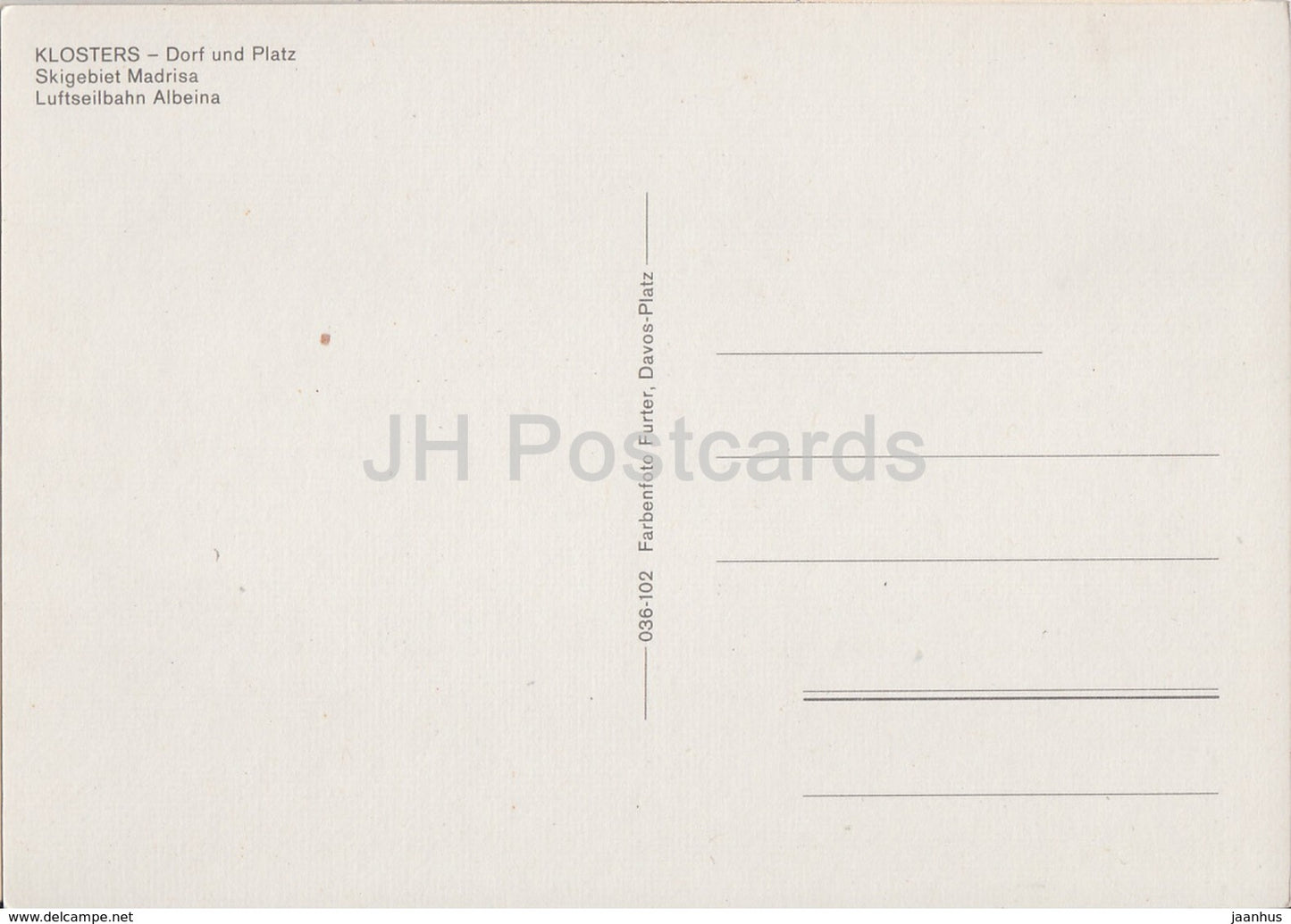Klosters - Dorf und Platz - Skigebiet Madrisa - Luftseilbahn Albeina - cable car - Switzerland - unused