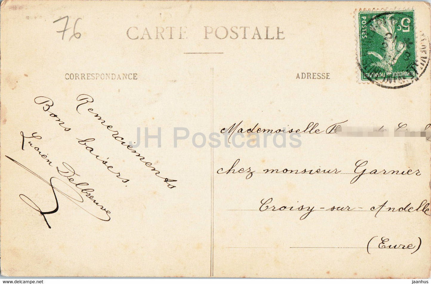 Rouen - Statue de Napoleon - Pferd - Denkmal - 430 - alte Postkarte - Frankreich - gebraucht