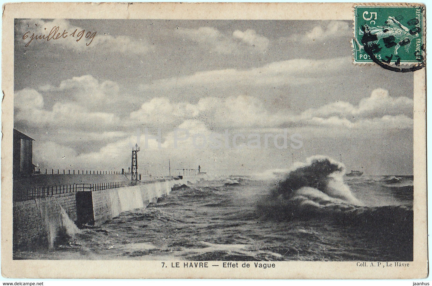Le Havre - Effet de Vague - 7 - old postcard - 1909 - France - used - JH Postcards