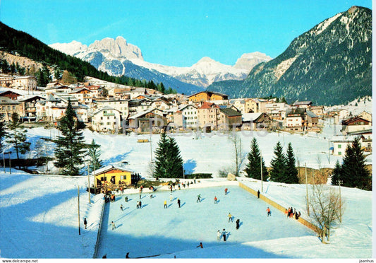 Vigo di Fassa - Dolomiti - Panorama col Pattinaggio - ice skating - Italy - unused - JH Postcards